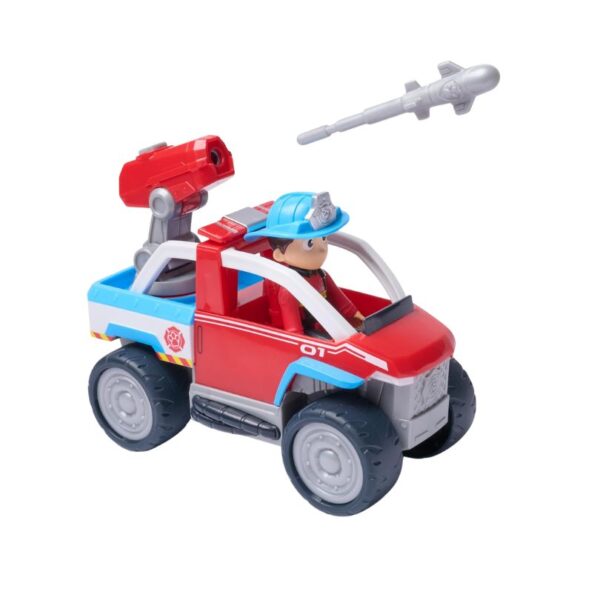 Large Paw Patrol fire rescue vehicle featuring Ryder, ready for action with bright colors and detailed design