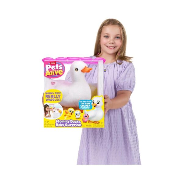 Mama Duck from Pets Alive Mama & Baby Surprise Series 1, featuring a soft, plush design with a hidden baby duck inside