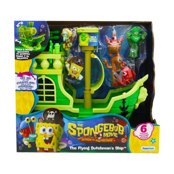 Spongebob Flying Dutchman Playset featuring pirate ship, characters, and accessories for imaginative play