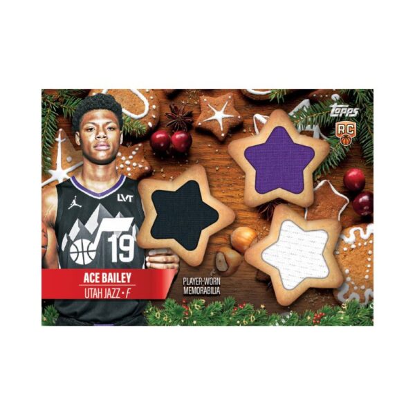 Topps 2025-26 Holiday Basketball card featuring player FGC006666, showcasing vibrant holiday-themed design elements.