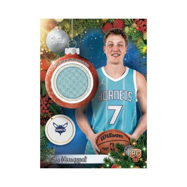 Topps 2025-26 Holiday Basketball card featuring player FGC006666, showcasing vibrant holiday-themed design elements.