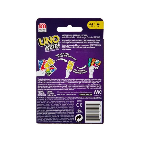 Colorful UNO Flip card game box