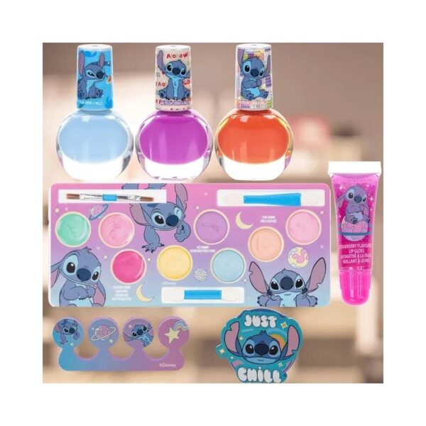 Townley Stitch Train Case Beauty Set featuring a stylish train case filled with various beauty products and tools