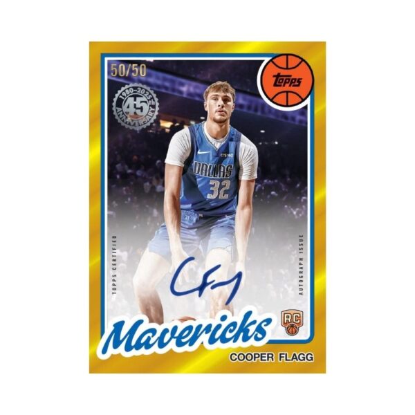 2025-26 Topps Basketball Hobby Box featuring player cards and collectible items in a vibrant, branded packaging design