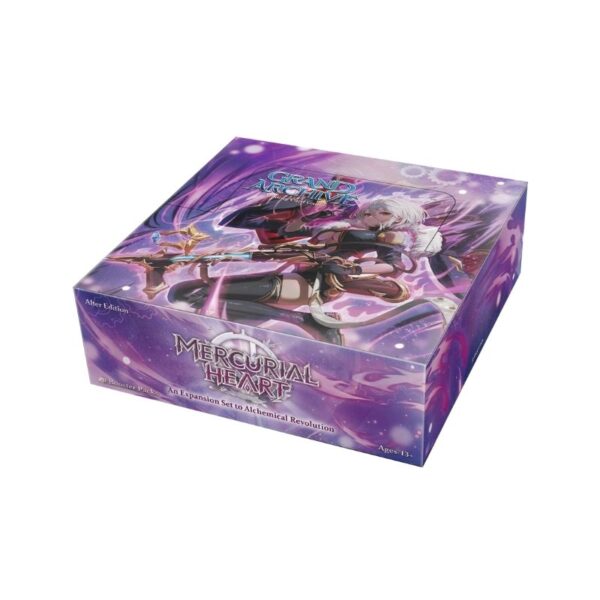 Grand Archive TCG Mercurial Heart booster box featuring alternate art URs and CSR cards for the fantasy trading card game