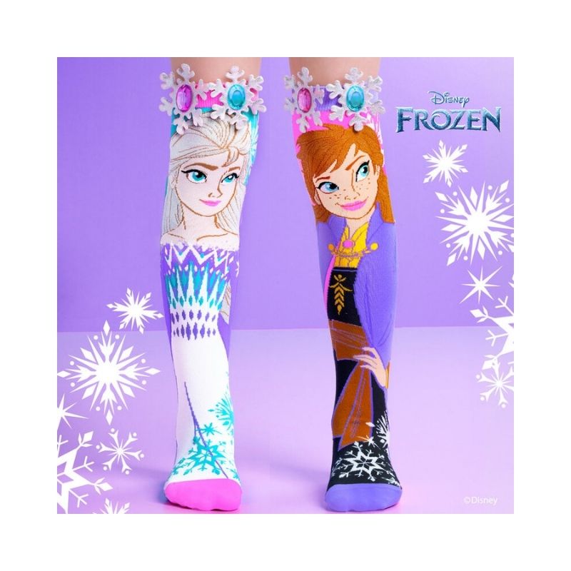 Madmia Frozen Sister Socks One Size – MDJ107-1 Madmia Frozen Sister Socks in one size, featuring a colorful design inspired by the Frozen movie characters