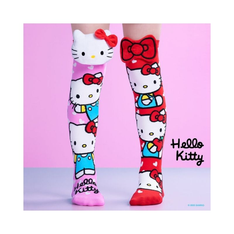 Madmia_ Hello Kitty Kids Socks – MS006-1 Colorful kids' socks featuring Hello Kitty, designed by Madmia, showcasing playful patterns and vibrant colors