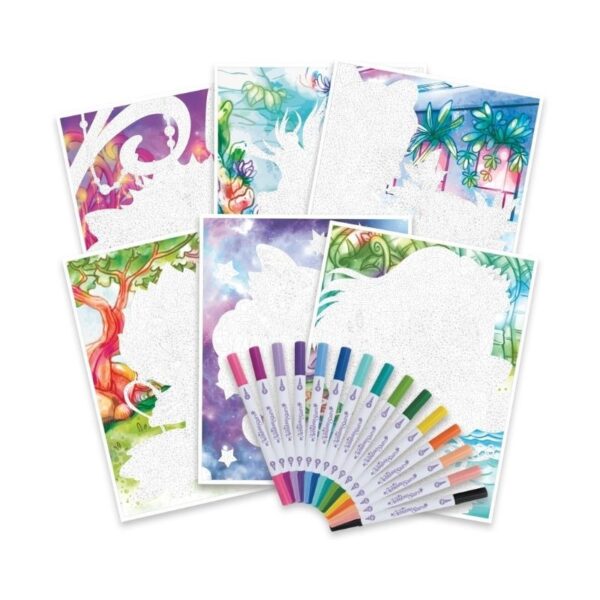 Color by number book set featuring nebula-inspired star designs, inviting creativity and exploration of cosmic themes.