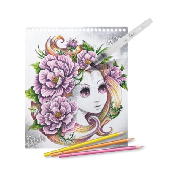 Watercoloring book set featuring nebulous star designs, perfect for creative relaxation and artistic expression.