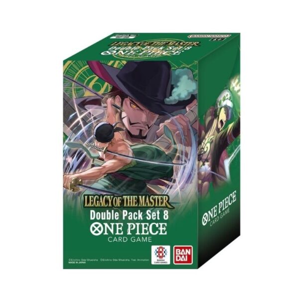 . One Piece TCG DP08 Legacy of the Master OP12 double pack set available for pre-order, featuring collectible trading cards
