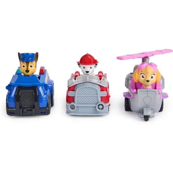 Paw Patrol Pull Back Rescue Racer toy featuring a colorful vehicle designed for imaginative play and rescue missions