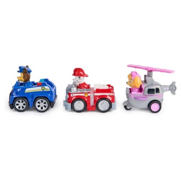 Paw Patrol Pull Back Rescue Racer toy featuring a colorful vehicle designed for imaginative play and rescue missions