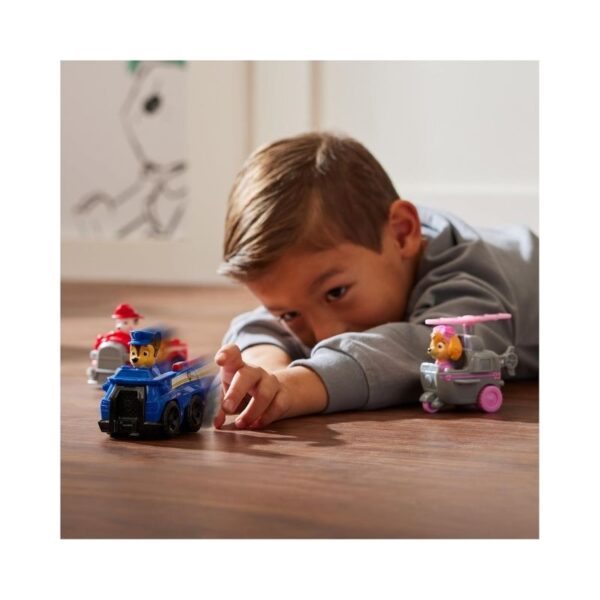 Paw Patrol Pull Back Rescue Racer toy featuring a colorful vehicle designed for imaginative play and rescue missions