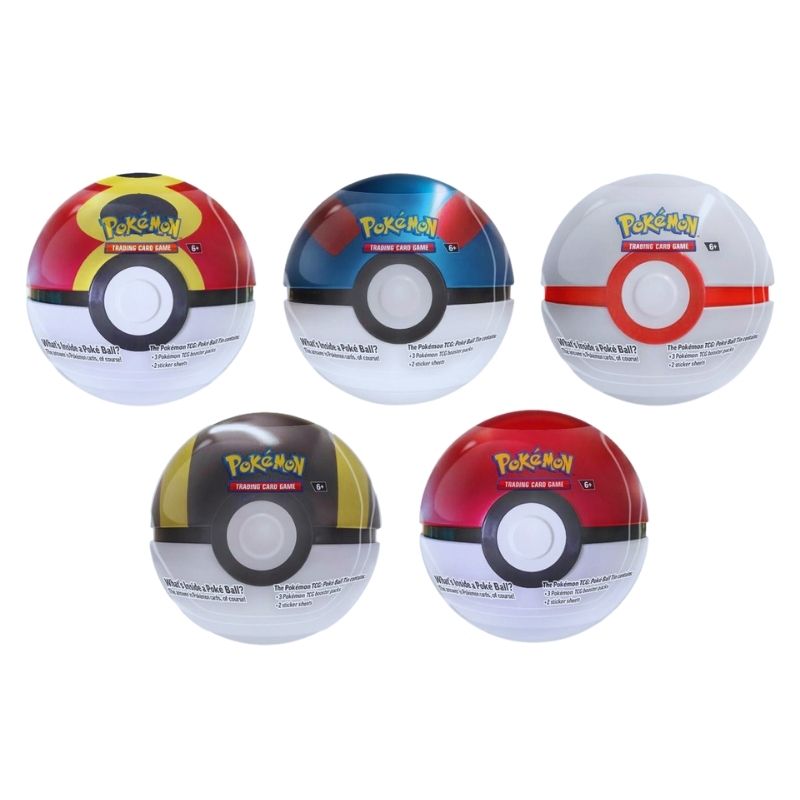 Pokemon TCG_ Poke Ball TIN (Q4 2025) Random 1pc - 10-10113-142 Poke Ball TIN from Pokemon TCG, featuring a random collectible card, designed for Q4 2025 release