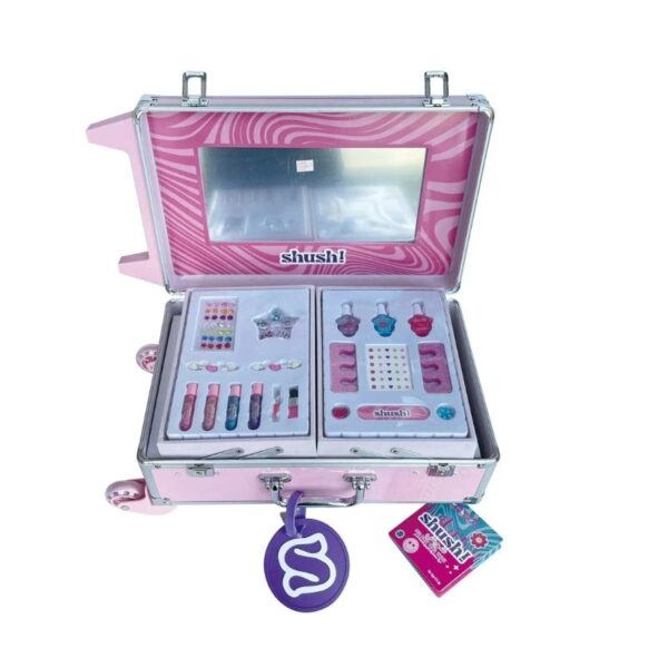 Shush Mega Makeup Travel Trolley, a stylish and spacious organizer for cosmetics, perfect for travel and on-the-go use.