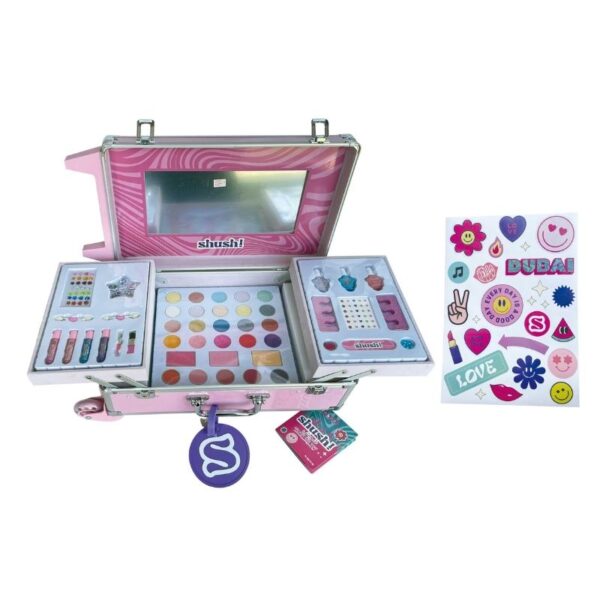 Shush Mega Makeup Travel Trolley, a stylish and spacious organizer for cosmetics, perfect for travel and on-the-go use.