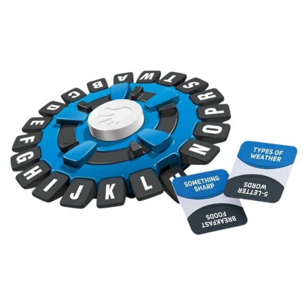 Tapple board game featuring a circular device with letters and a timer for fast-paced word challenges