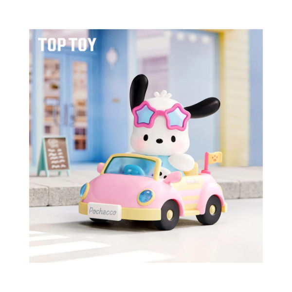 Blind box featuring various Pochacco figures from the TopToy Travel Diary Series, showcasing cute and collectible designs