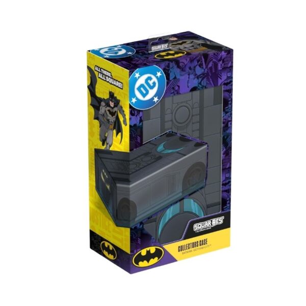 Ultimate Guard Squaroes collectors case featuring DC Batman and Gotham City Batmobile design, ideal for card storage