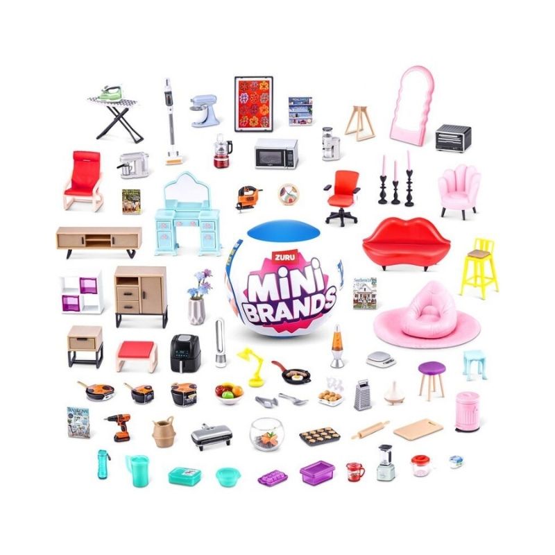 Zuru 5 Surprise Mini Brands Home Season 1 Assorted – 77555GQ2-2 Assorted Zuru 5 Surprise Mini Brands Home Season 1 toys displayed in colorful packaging, showcasing various miniature items