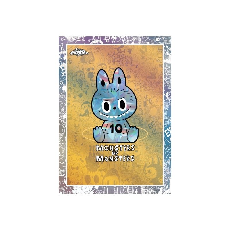 2025 Topps Labubu Chrome 10th Anniversary Hobby Box -5 2025 Topps Labubu Chrome 10th Anniversary Hobby Box featuring vibrant artwork and collectible card packs