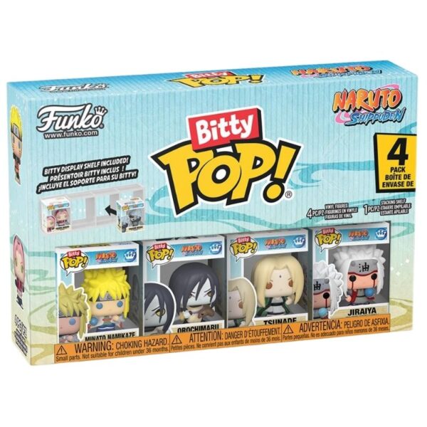 Funko Bitty Pop! Animation 4-pack featuring Naruto Shippuden Team 2 characters in vibrant colors and detailed designs