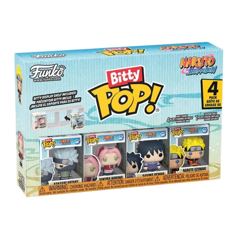 Funko Bitty Pop! Animation_ Naruto Shippuden Team 7 4pack – FU89863-2 Funko Bitty Pop! Animation 4-pack featuring Team 7 characters from Naruto Shippuden, including Naruto, Sasuke, Sakura, and Kakashi