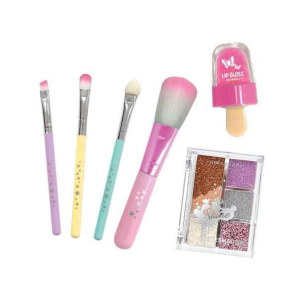 A vibrant beauty scene featuring warm colors and stylish makeup products, evoking a sense of confidence and allure.