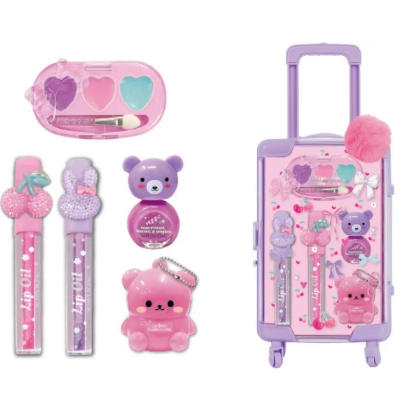 Hot Focus Mini Luggage Beauty Purple – 157CH-1 Mini purple beauty luggage with a sleek design, perfect for travel and organizing cosmetics and personal items