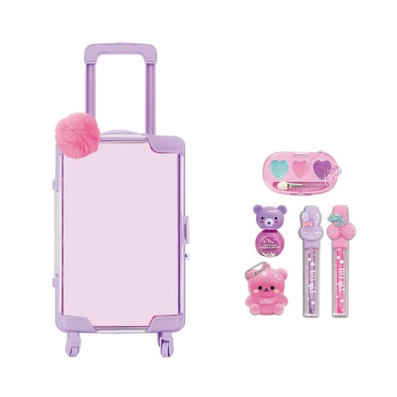 Hot Focus Mini Luggage Beauty Purple – 157CH-2 Mini purple beauty luggage with a sleek design, perfect for travel and organizing cosmetics and personal items