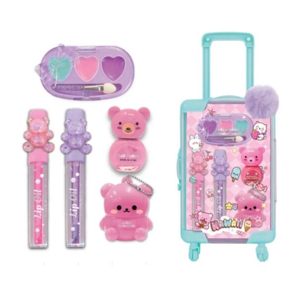 Teal mini luggage from Hot Focus, designed for beauty essentials, featuring a compact and stylish design