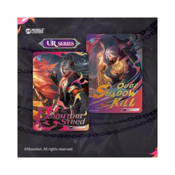 Kayou Mobile Legends: Bang Bang collectible cards booster box, titled Hand of Destiny, featuring vibrant artwork and game details