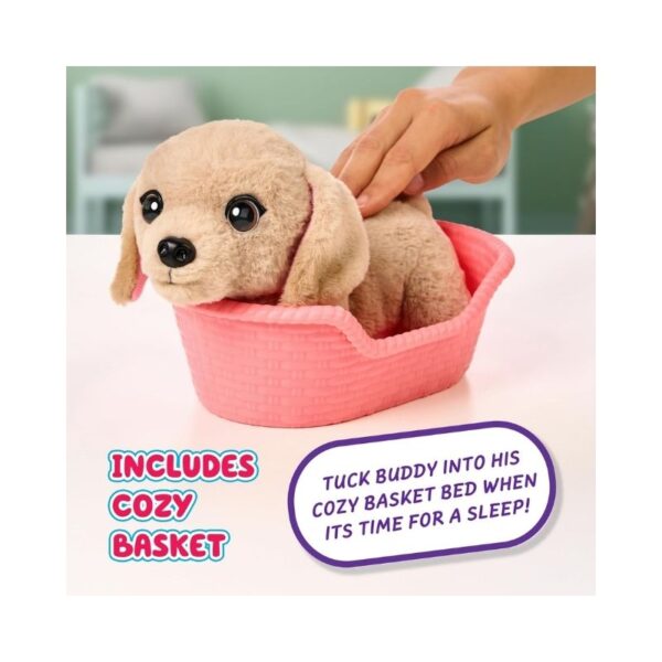 A small, realistic puppy toy from Little Live Pets, featuring soft fur and interactive features for playtime fun