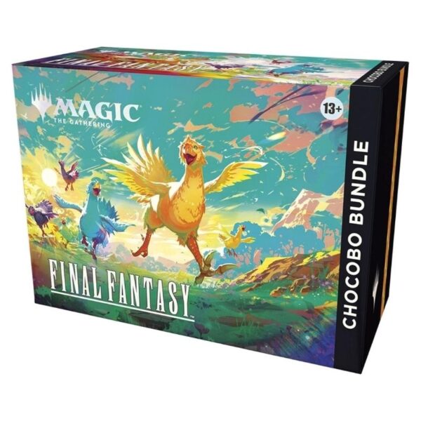 A bundle of Final Fantasy Chocobo-themed Magic: The Gathering cards featuring colorful artwork and iconic character
