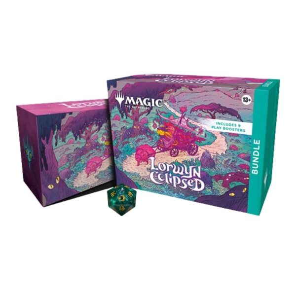 MTG: Lorwyn Eclipsed Bundle featuring fantasy artwork and collectible cards in a decorative box