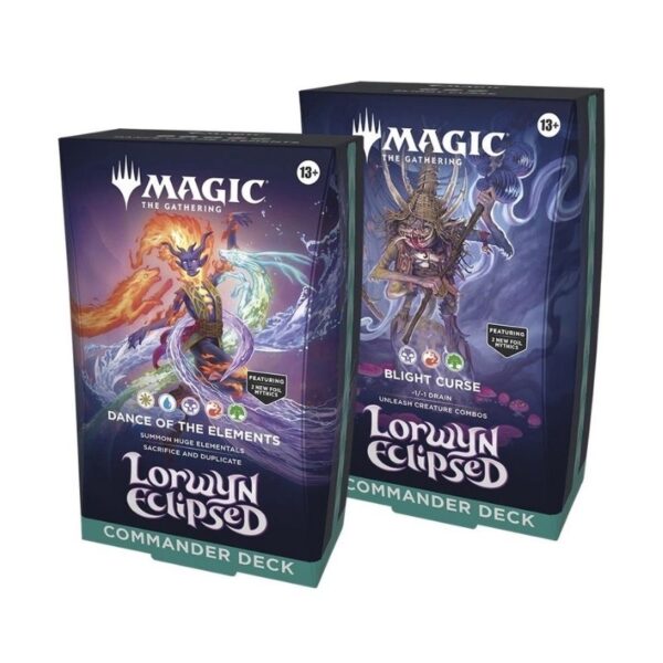 Image of a single MTG: Lorwyn Eclipsed Commander Deck, showcasing fantasy artwork and card details