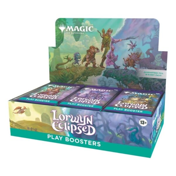MTG Lorwyn Eclipsed Play Booster Box featuring 30 collectible card packs for gameplay and collection
