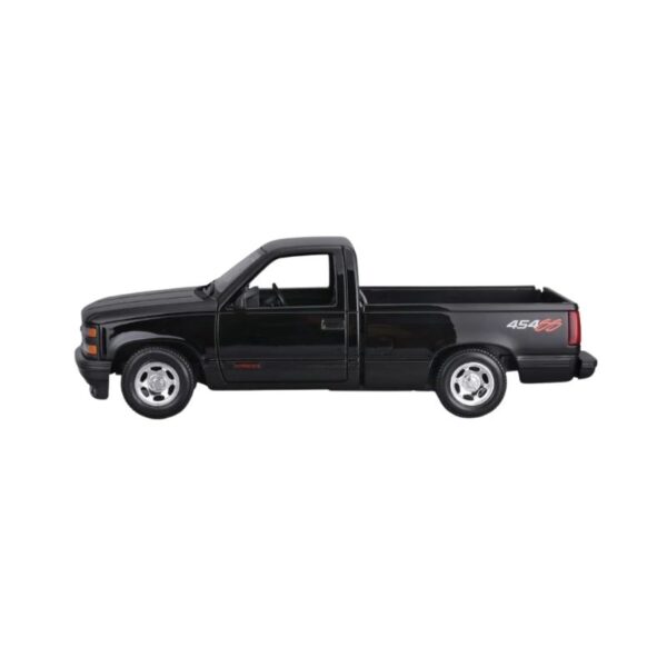 Die-cast model of a 1993 Chevrolet 454 SS Pickup in 1:24 scale, showcasing its sleek design and classic features