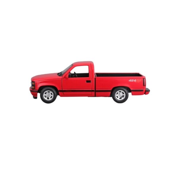 Die-cast model of a 1993 Chevrolet 454 SS Pickup in 1:24 scale, showcasing its sleek design and classic features