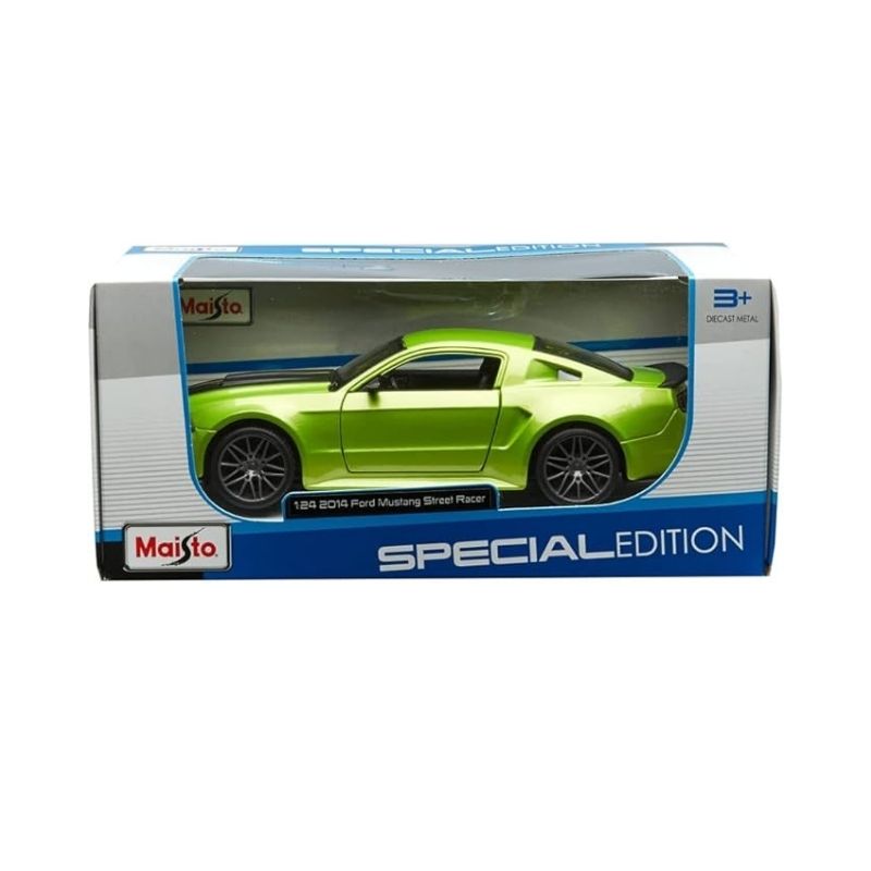 Maisto 1_24 2014 Ford Mustang Street Racer – 31506GN-5 Die-cast model of a 2014 Ford Mustang Street Racer in 1:24 scale, showcasing its sleek design and vibrant colors