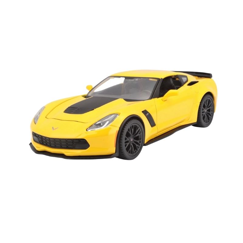 Maisto 1_24 2015 Corvette Z06 Yellow - 31133YL Die-cast model of a yellow 2015 Corvette Z06, scale 1:24, showcasing detailed design and sleek lines