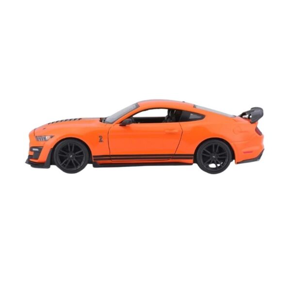 Diecast model of a 2020 Ford Mustang Shelby GT500 in 1:24 scale, showcasing its sleek design and vibrant color