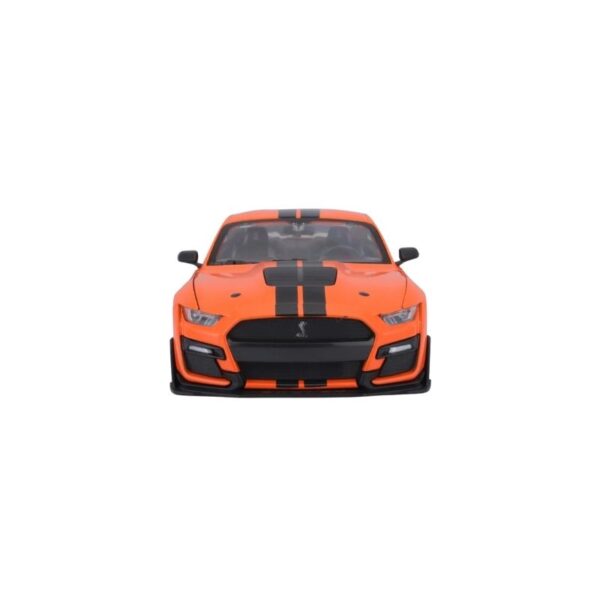 Diecast model of a 2020 Ford Mustang Shelby GT500 in 1:24 scale, showcasing its sleek design and vibrant color