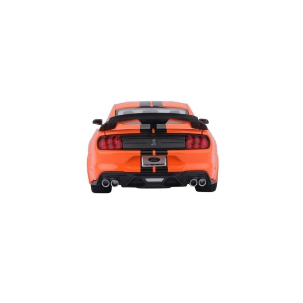 Diecast model of a 2020 Ford Mustang Shelby GT500 in 1:24 scale, showcasing its sleek design and vibrant color