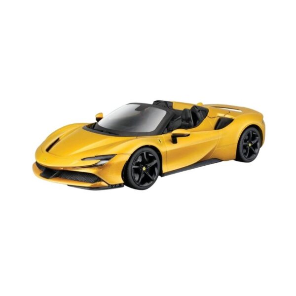 Die-cast model of a yellow 2025 Corvette ZR1 Coupe by Maisto, scale 1:24, showcasing sleek design and detailed features