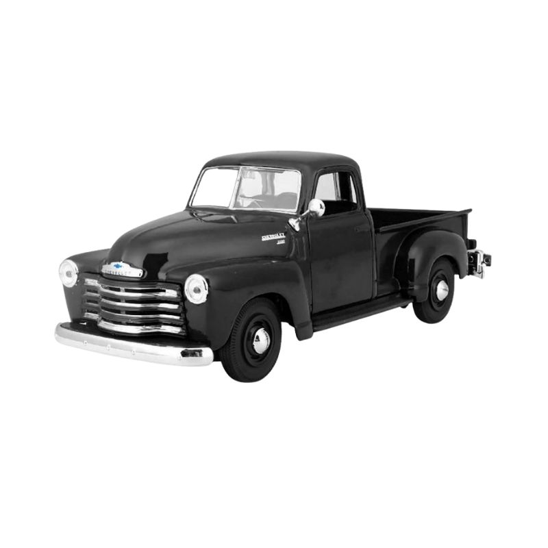 Maisto 1_25 1950 Chevrolet 3100 Pickup Black - 31952BK Die-cast model of a 1950 Chevrolet 3100 black pickup truck, 1:25 scale, collectible vintage vehicle for display