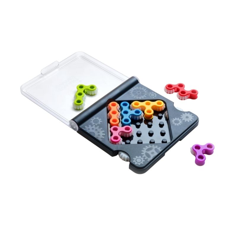 Smart Games IQ Gears Fun IQ Brain Teaser – SG307-2 Colorful gears in various sizes interlock to form a brain teaser game designed to enhance problem-solving skills