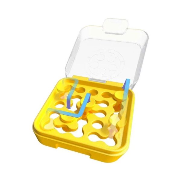 . Smart Games IQ Mini in yellow, featuring a compact design for brain-teasing puzzles and engaging gameplay