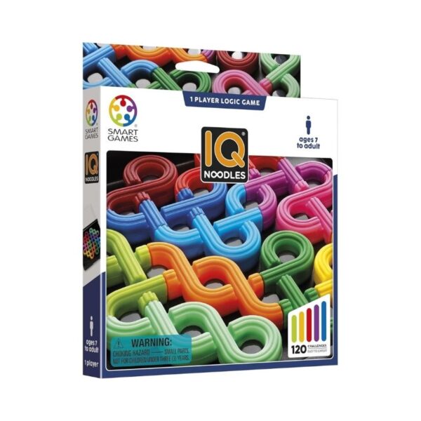 Colorful plastic noodles in various shapes, designed for a logic puzzle game that enhances problem-solving skills