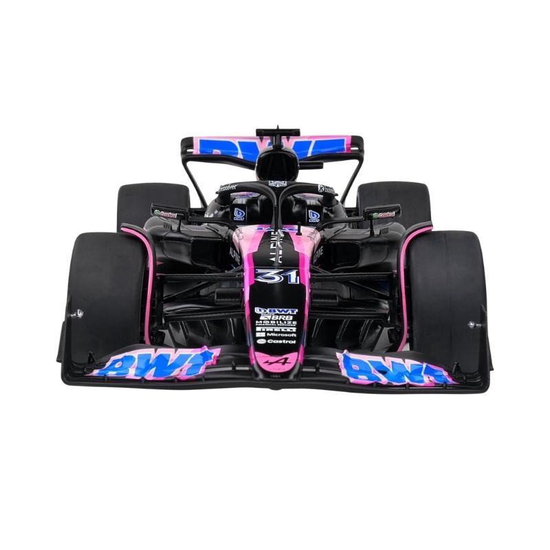 Solido 1_18 Alpine A524 Presentation Pink Pierre Gasly 2024 – 421186420-1 1:18 scale model of the Alpine A524 in presentation pink, featuring Pierre Gasly's 2024 racing design